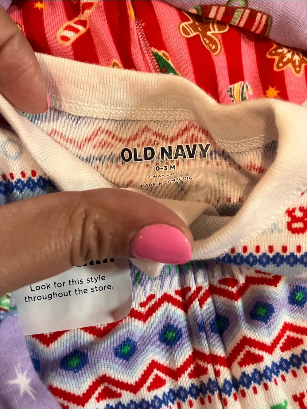 NWT OLD NAVY Holiday Baby Sleepers Footed Pajamas - Festive Prints 0-3 months